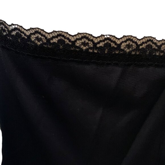 Vintage SEARS Black w Tiered Lace Size 34 (M) Women's Slip Sleepwear Dress - Picture 5 of 11